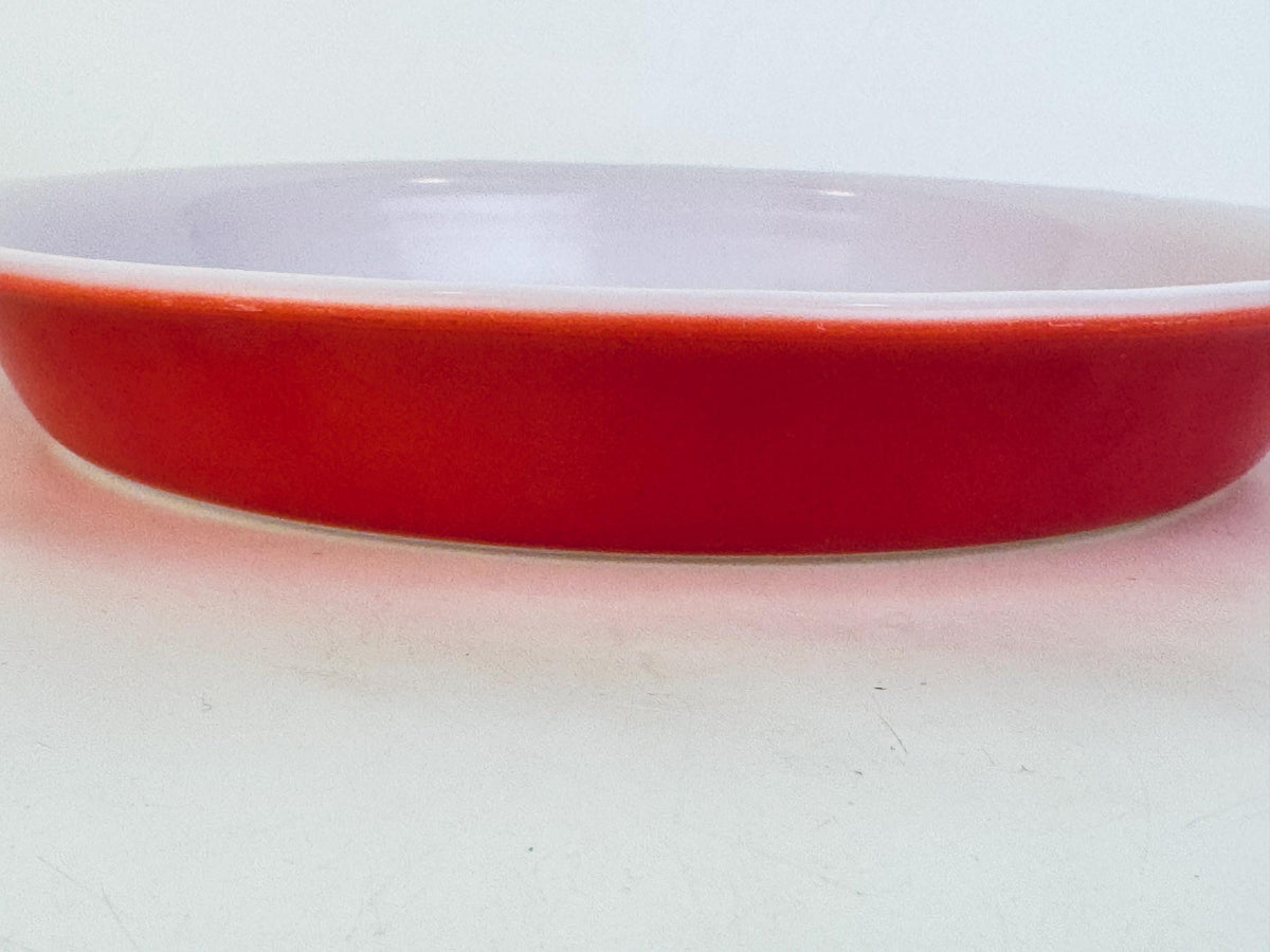 Vintage 1950s Flamingo Pink Round PYREX Glass Pie Plate Dish (#209) - Made In Canada