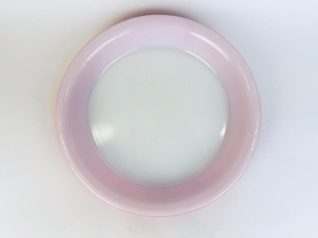 Vintage 1950s Flamingo Pink Round PYREX Glass Pie Plate Dish (#209) - Made In Canada