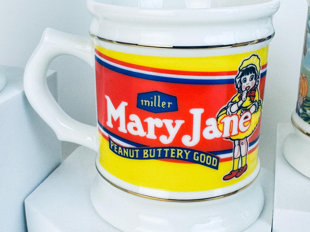 Vintage 1980s White Porcelain Advertising Coffee Mugs - Made In Japan - Sold Separately