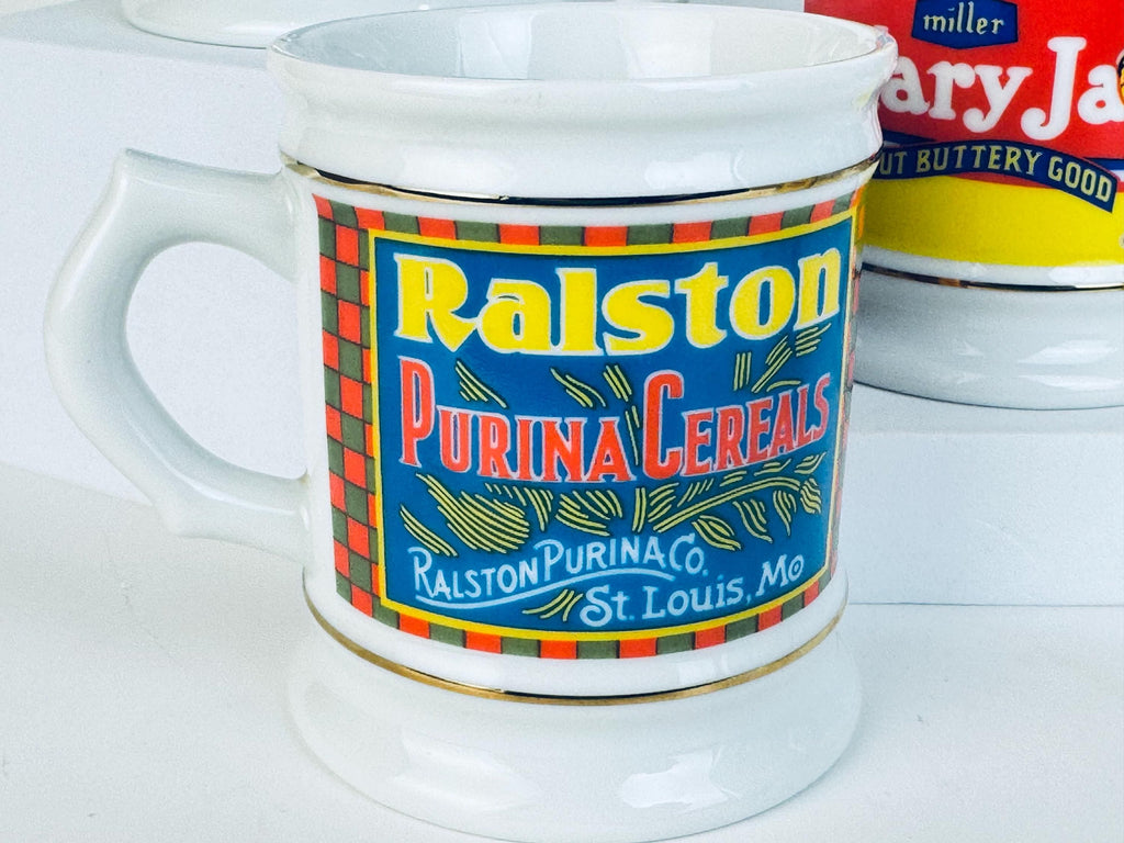 Vintage 1980s White Porcelain Advertising Coffee Mugs - Made In Japan - Sold Separately