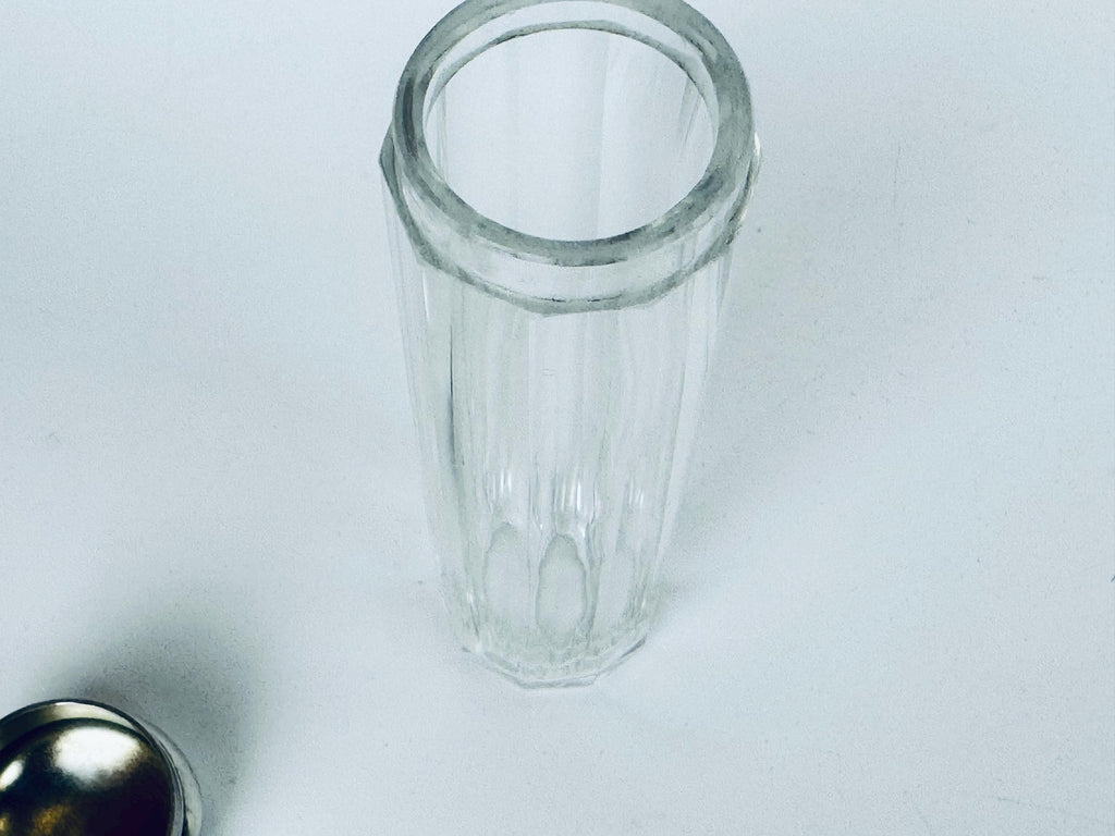 Antique Edwardian Sterling Silver & Clear Cut-Crystal Vanity Jar  Birmingham 1900s Dressing Table Accent