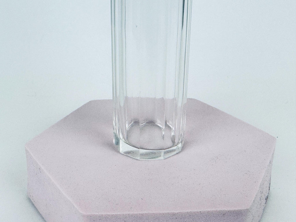 Vintage 1938 Sterling Silver-Topped Fluted Clear Glass Perfume Bottle  Art Deco Vanity Luxe