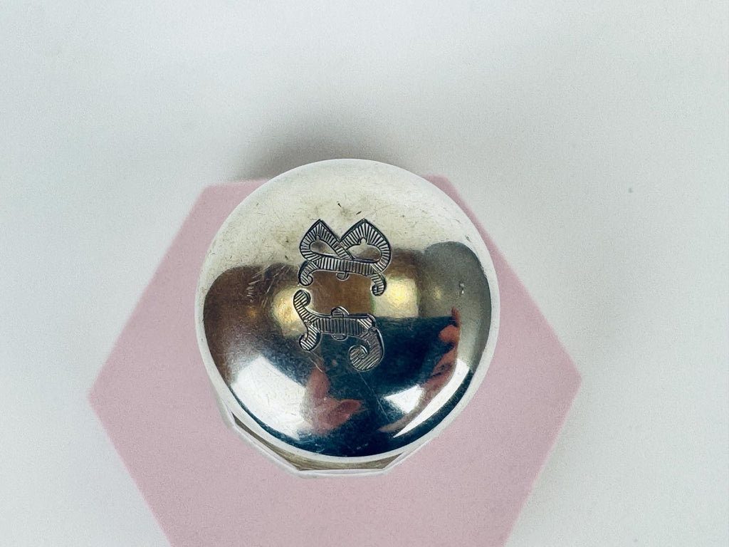 Vintage 1938 Sterling Silver-Topped Fluted Clear Glass Perfume Bottle  Art Deco Vanity Luxe