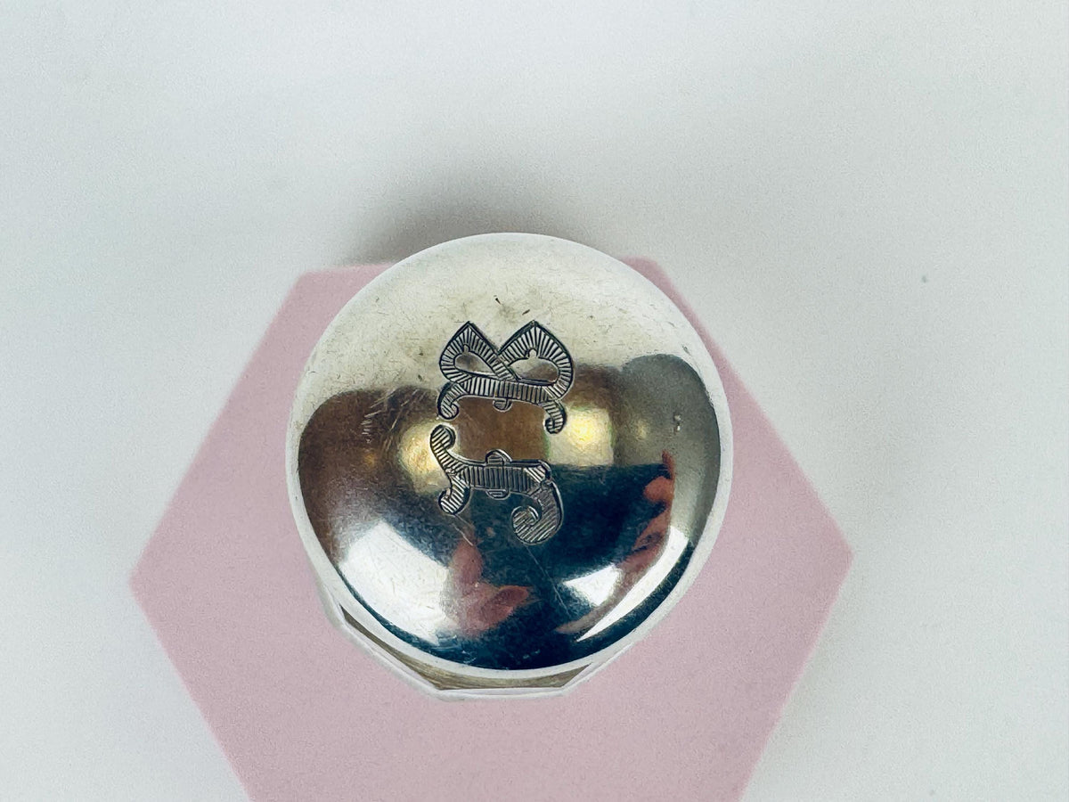 Vintage 1938 Sterling Silver-Topped Fluted Clear Glass Perfume Bottle  Art Deco Vanity Luxe