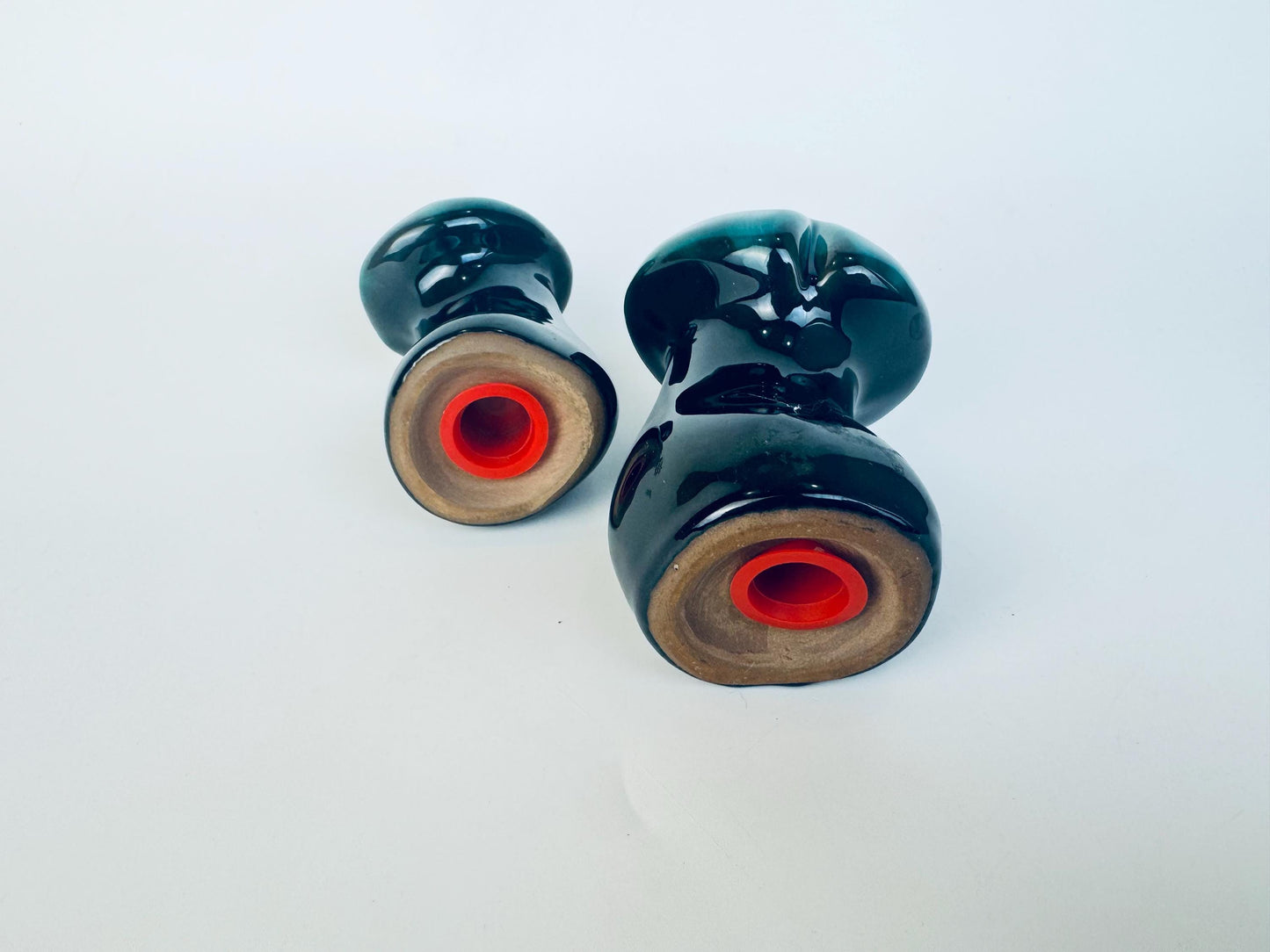 Vintage MCM Teak Salt + Pepper Wood Shakers - Set Of Two (2)