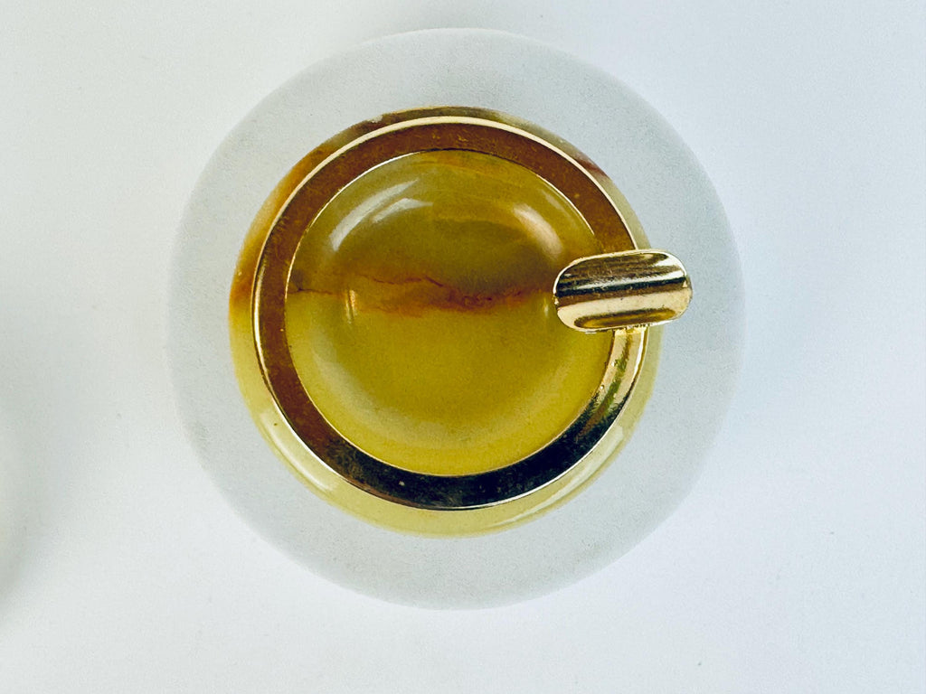 Vintage 1970s Italian Onyx Brass Ashtray in Choice of Styles