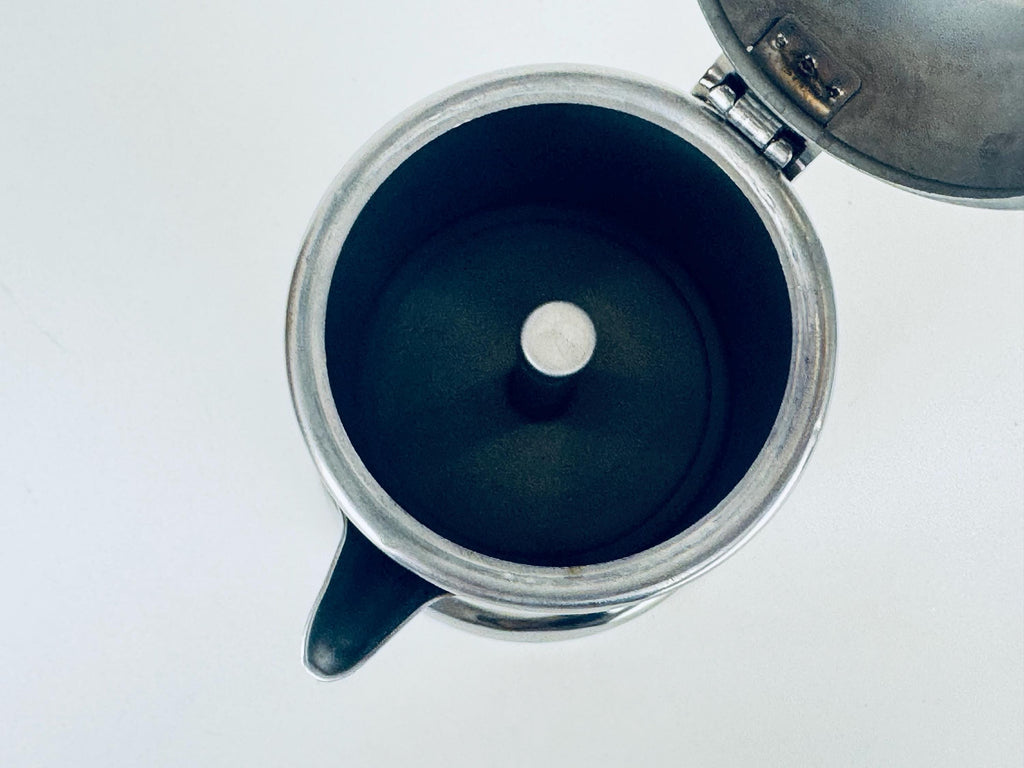 Vintage Vev Viganò Kontessa Italian Silver Stainless Steel Italian Stovetop Espresso Maker - Made In Italy