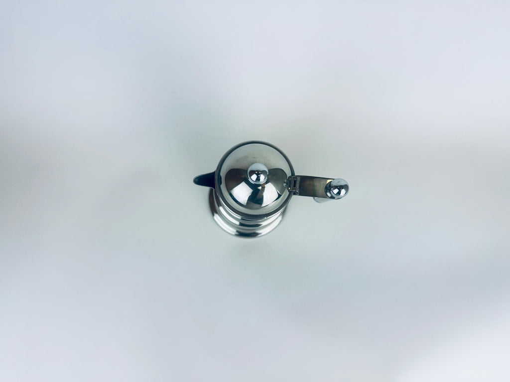 Vintage Vev Viganò Kontessa Italian Silver Stainless Steel Italian Stovetop Espresso Maker - Made In Italy