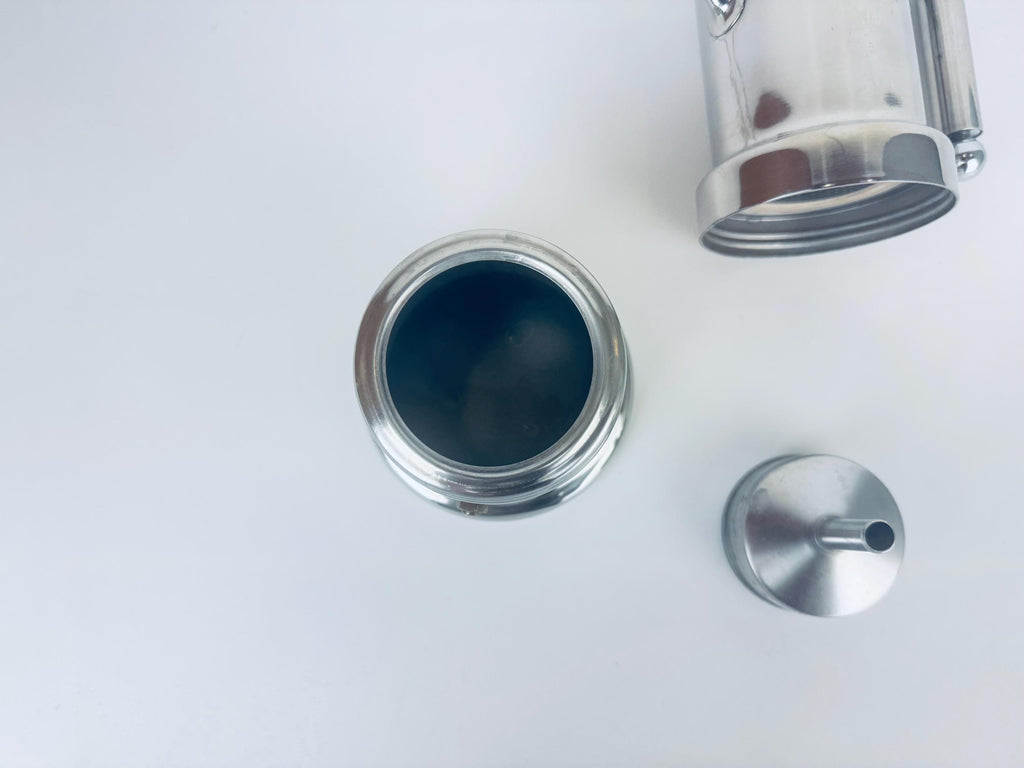 Vintage Vev Viganò Kontessa Italian Silver Stainless Steel Italian Stovetop Espresso Maker - Made In Italy