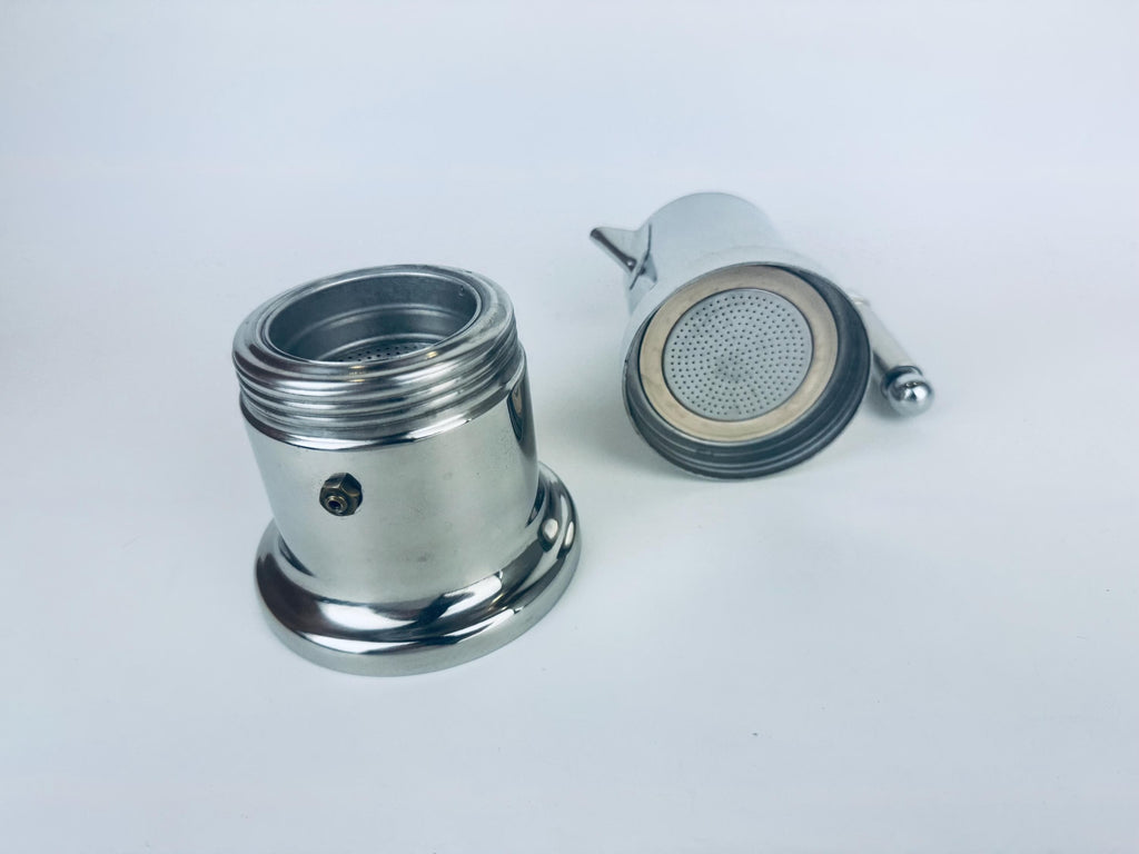 Vintage Vev Viganò Kontessa Italian Silver Stainless Steel Italian Stovetop Espresso Maker - Made In Italy