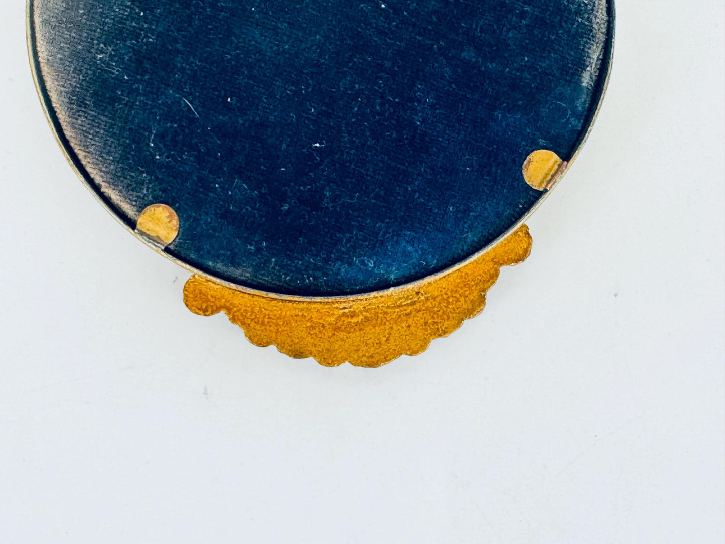 Vintage Small Brass Convex Wall Mounted Mirror - Neoclassical Dove & Rose Motif