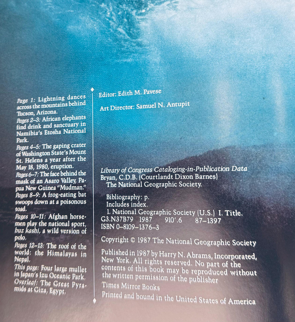 Vintage 1987 National Geographic Society 100 Years of Adventure Yellow Pictorial Coffee-Table Book