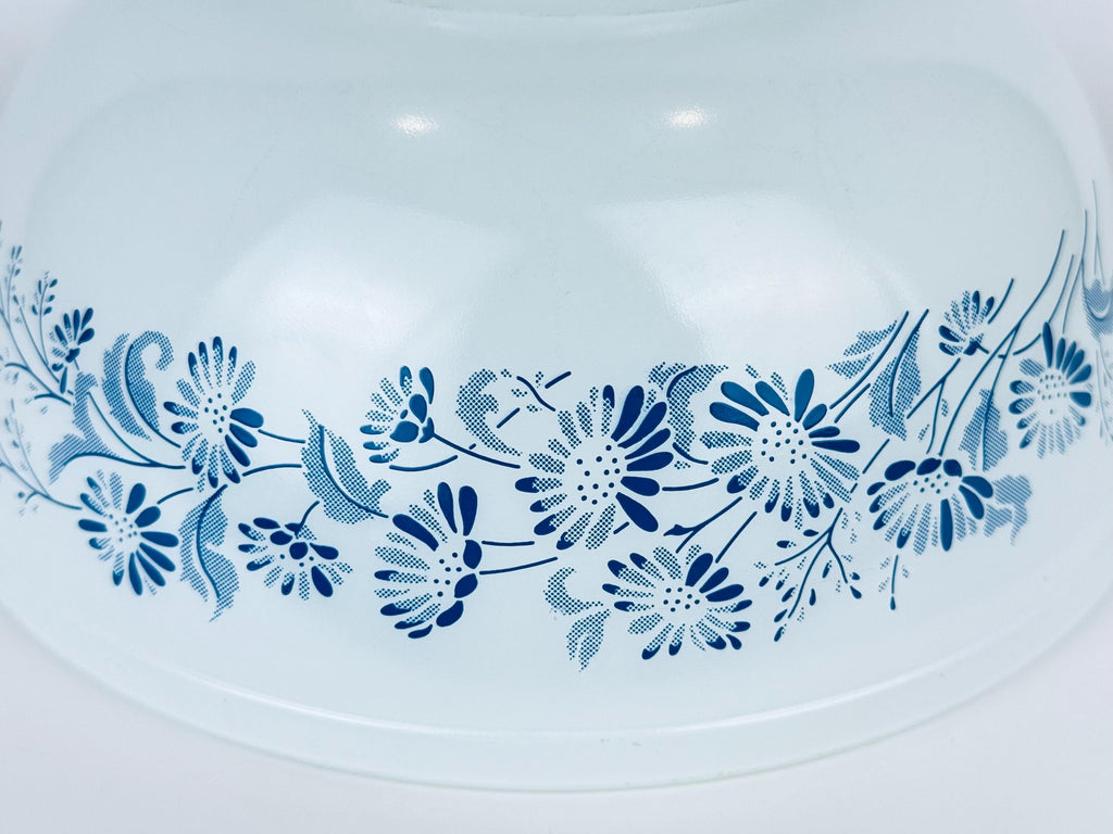 Vintage White & Blue 'Colonial Mist' Pyrex Mixing Bowl - #404 (4 Litre/QT) - Made In USA