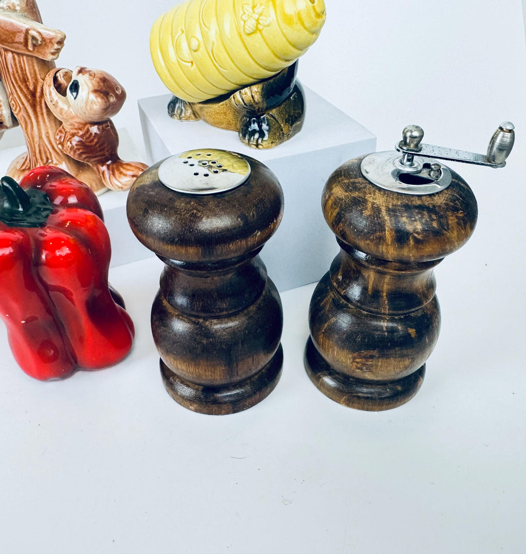 Vintage Kitschy Ceramic Salt + Pepper Shaker Sets - Sets Sold Separately