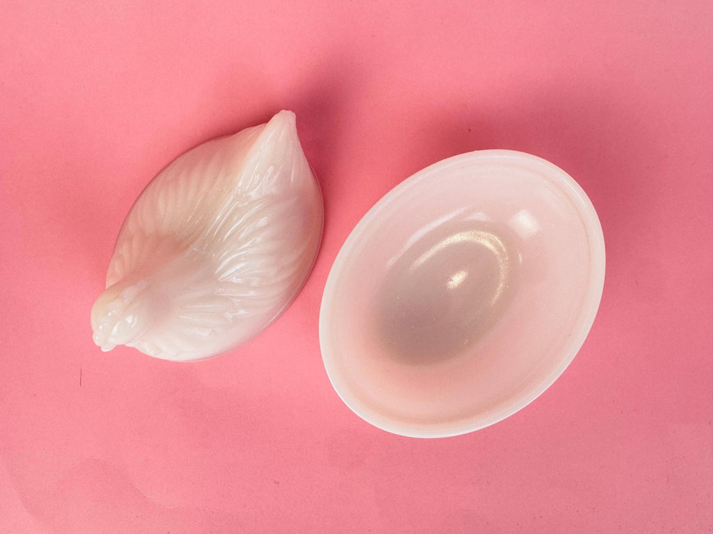 Vintage 1970s Milk-Glass Hen on Nest Covered Dish  Farmhouse Tabletop Accent