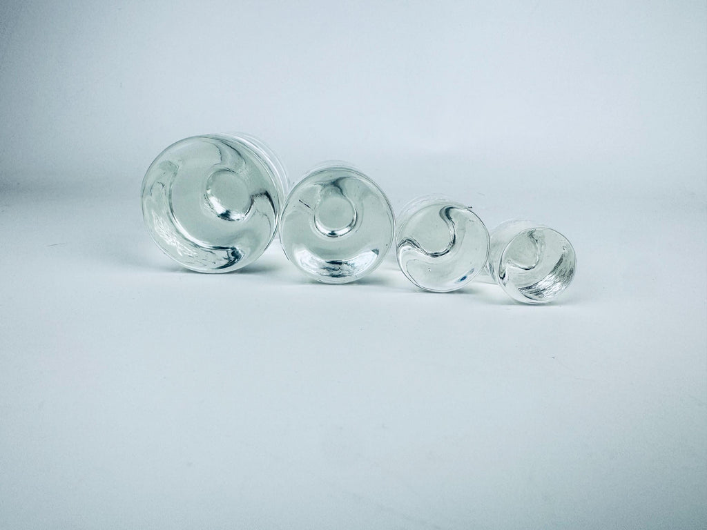 Antique 1920s Solid Glass Metric Weight Set - Apothecary Decor