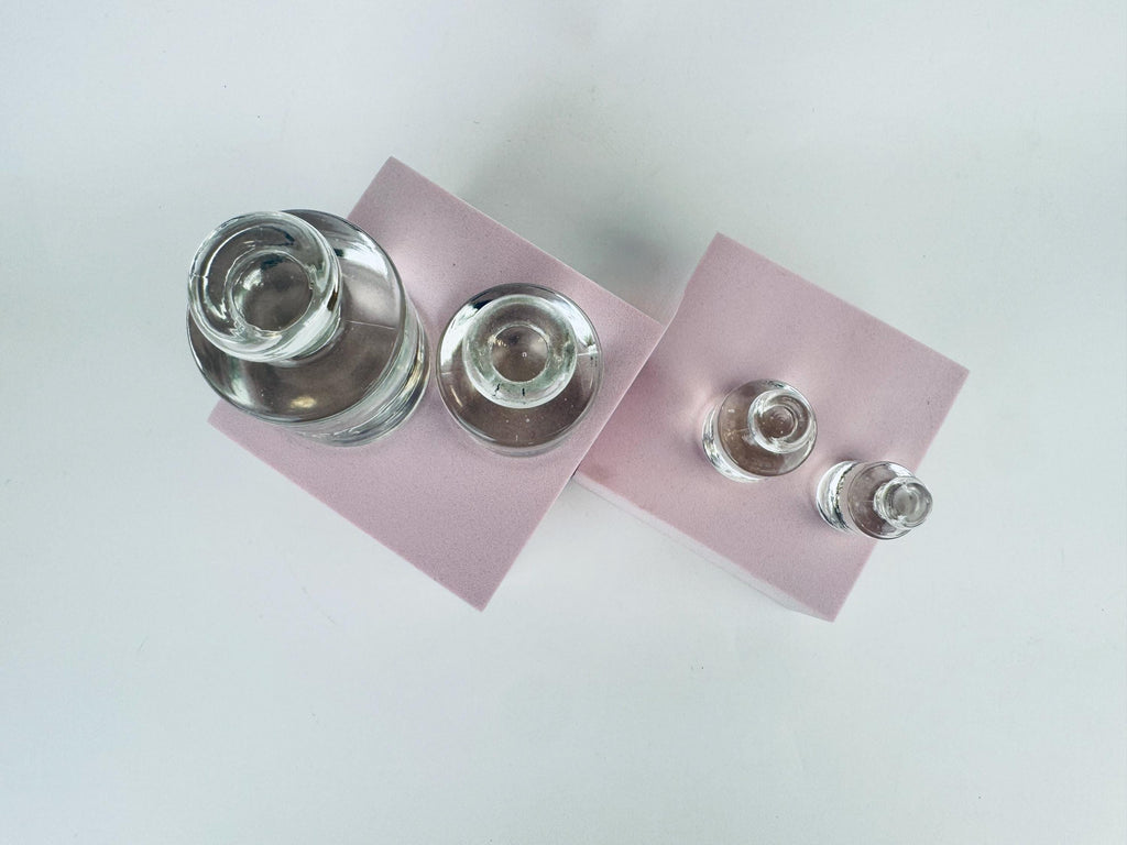 Antique 1920s Solid Glass Metric Weight Set - Apothecary Decor