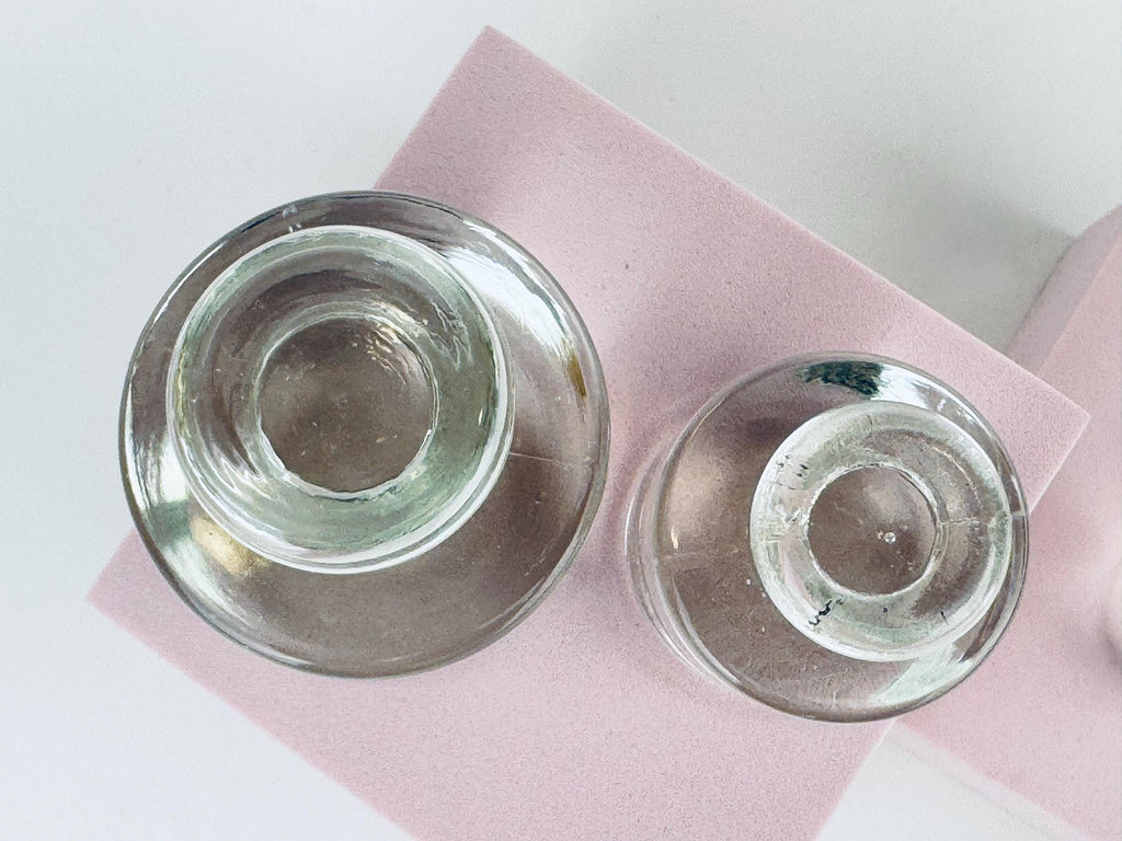Antique 1920s Solid Glass Metric Weight Set - Apothecary Decor