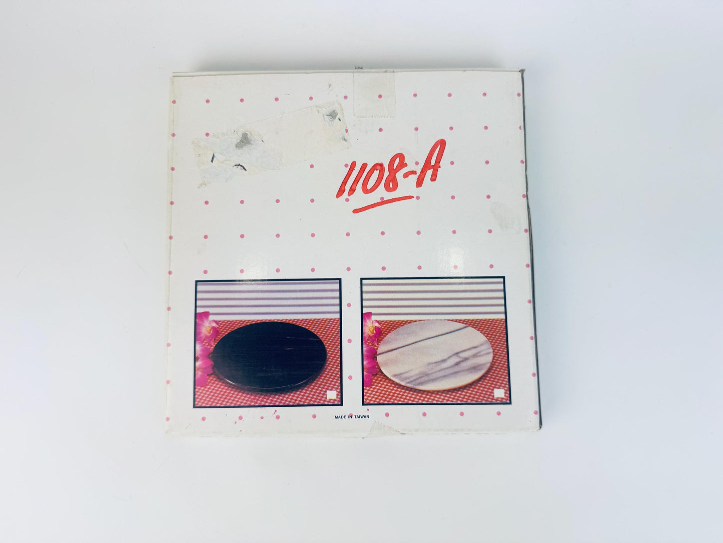 Vintage  1980s White & Grey Round Marble Cheese Boar - 8 Inch Italian Luxe Serving Platter