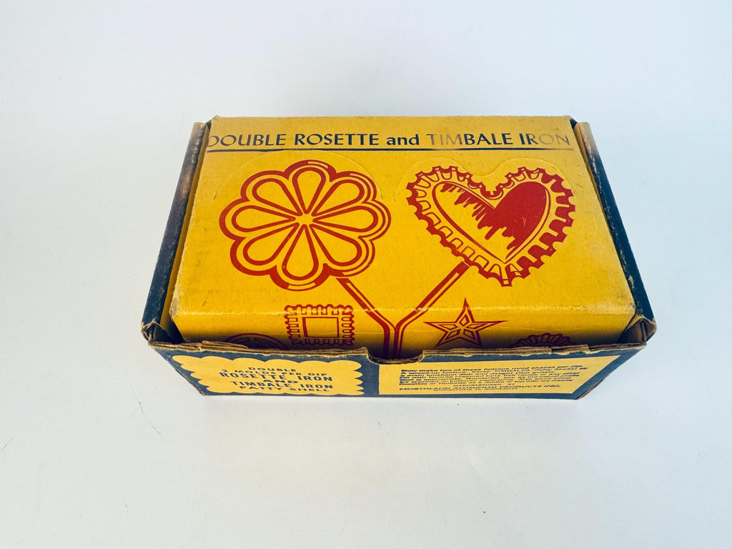 Vintage 1950s Nordic Ware Aluminium Rosette Timbale Iron Set with Box for Baking