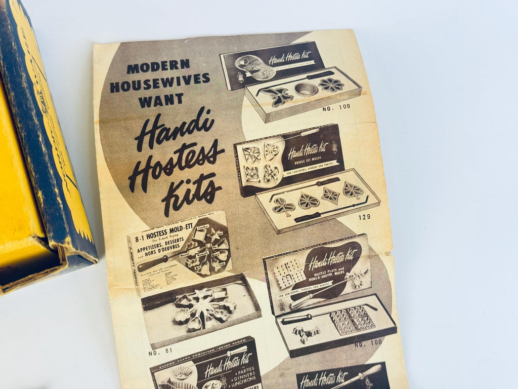 Vintage 1950s Nordic Ware Aluminium Rosette Timbale Iron Set with Box for Baking