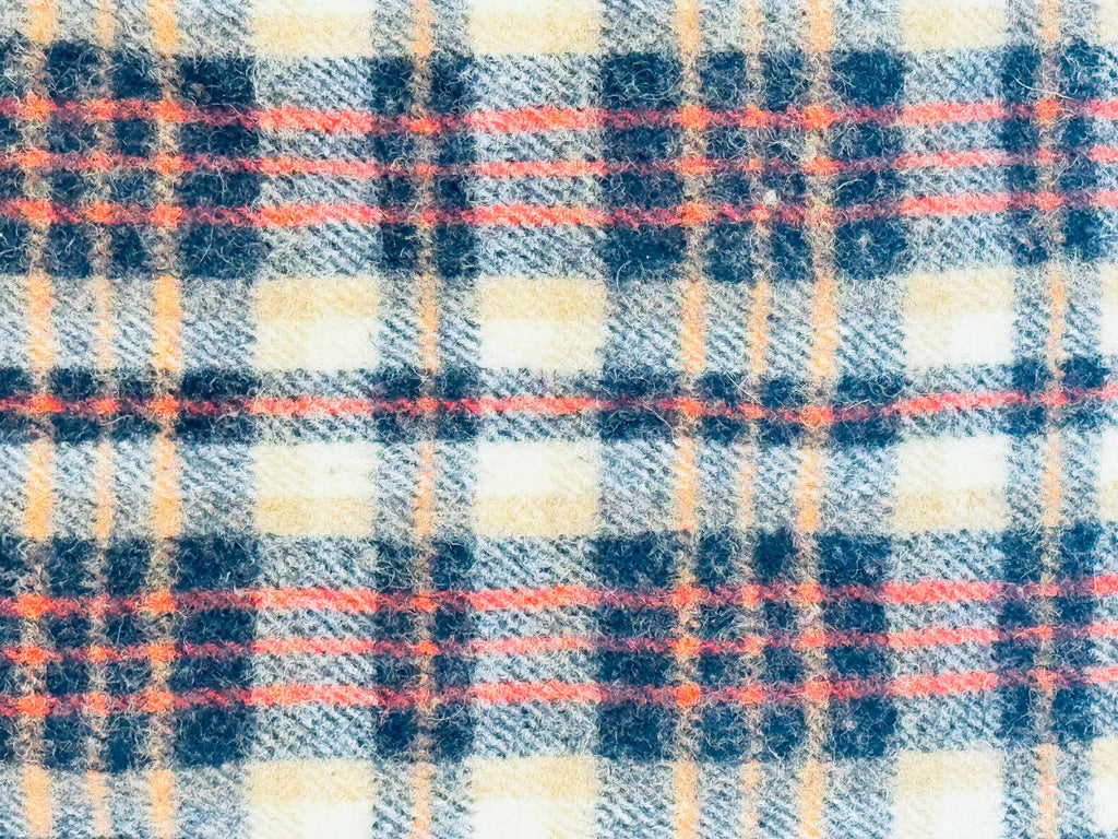 Vintage 1980s 'Teleks' Wool-Blend Checked Blanket Tan & Black Cozy Throw - 52 × 62 - Made In Former Yugoslavia