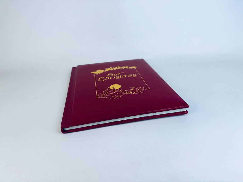 Vintage 1985 “Our Christmas Hardcover Book  Red Leatherette Holiday Keepsake