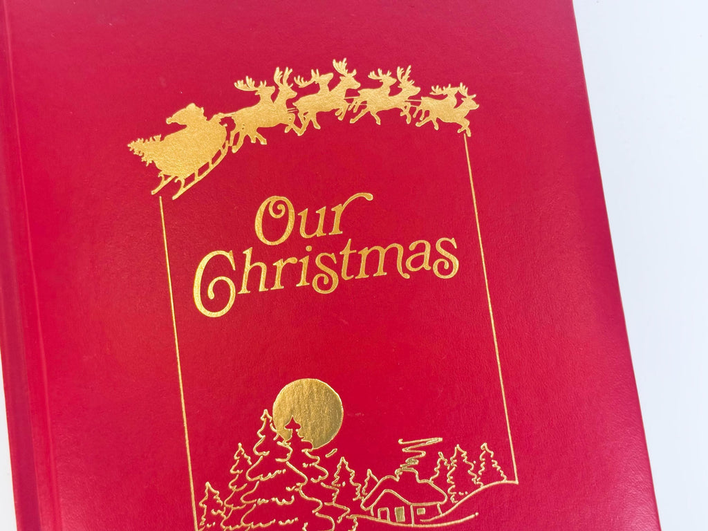 Vintage 1985 “Our Christmas Hardcover Book  Red Leatherette Holiday Keepsake