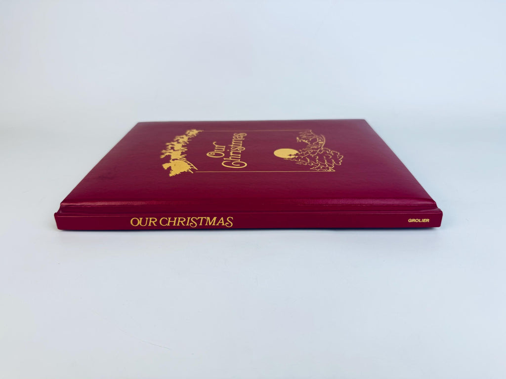 Vintage 1985 “Our Christmas Hardcover Book  Red Leatherette Holiday Keepsake