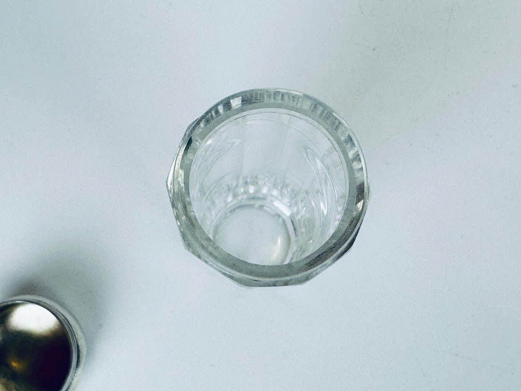 Antique Edwardian Sterling Silver & Clear Cut-Crystal Vanity Jar  Birmingham 1900s Dressing Table Accent