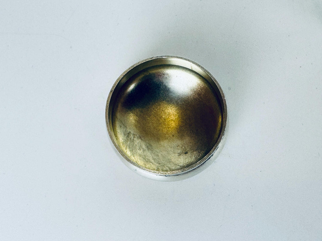 Antique Edwardian Sterling Silver & Clear Cut-Crystal Vanity Jar  Birmingham 1900s Dressing Table Accent