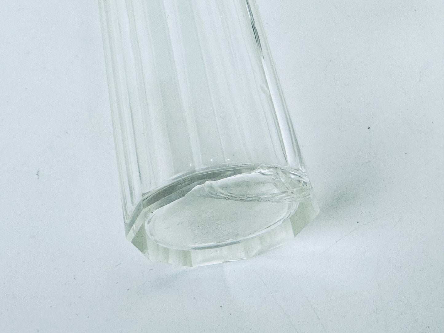 Vintage 1938 Sterling Silver-Topped Fluted Clear Glass Perfume Bottle  Art Deco Vanity Luxe