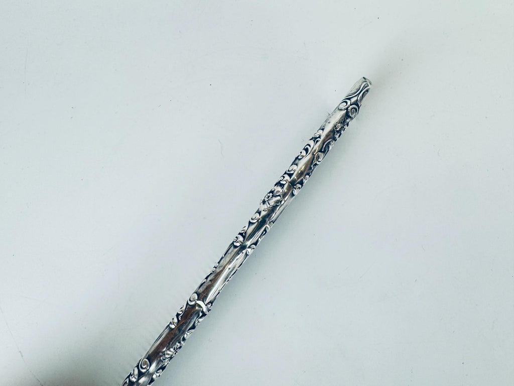 Antique 1920s Art Deco Sterling Silver Faux-Tortoiseshell Comb - Vanity Accessory