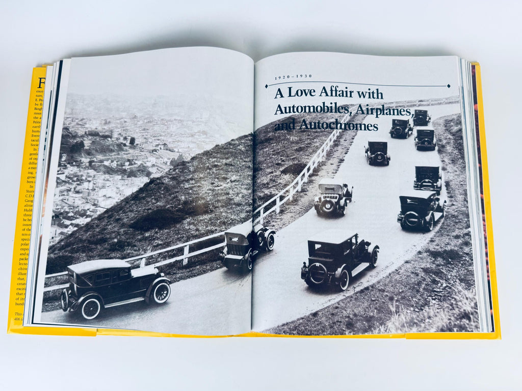 Vintage 1987 National Geographic Society 100 Years of Adventure Yellow Pictorial Coffee-Table Book