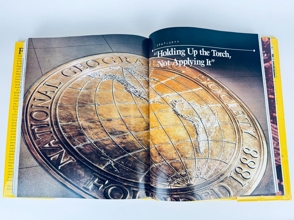 Vintage 1987 National Geographic Society 100 Years of Adventure Yellow Pictorial Coffee-Table Book