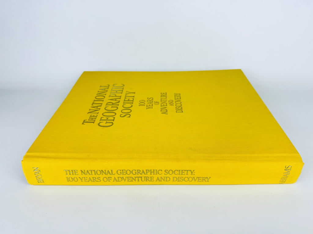 Vintage 1987 National Geographic Society 100 Years of Adventure Yellow Pictorial Coffee-Table Book