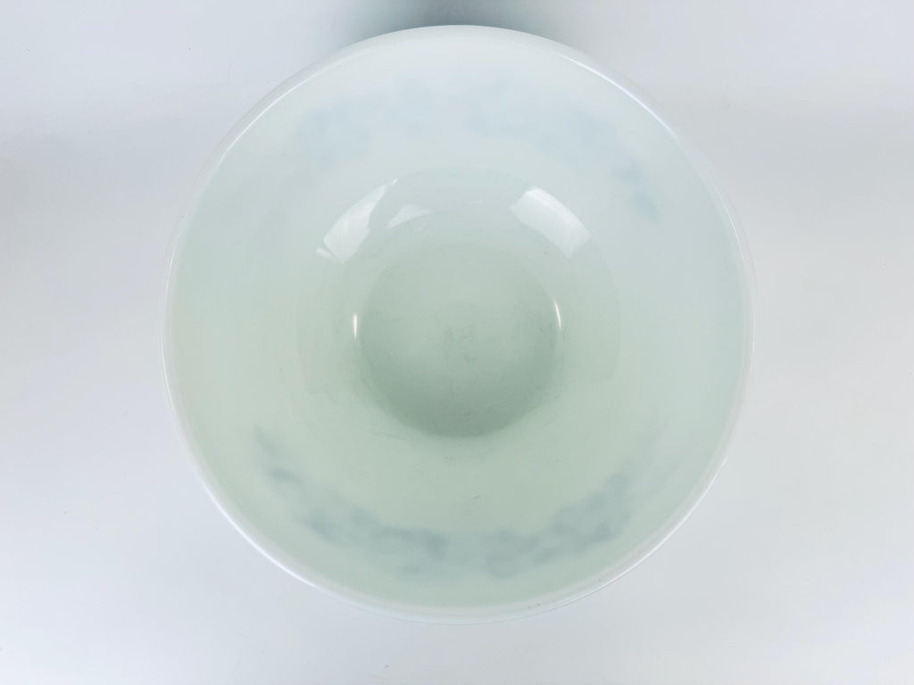 Vintage White & Blue 'Colonial Mist' Pyrex Mixing Bowl - #404 (4 Litre/QT) - Made In USA