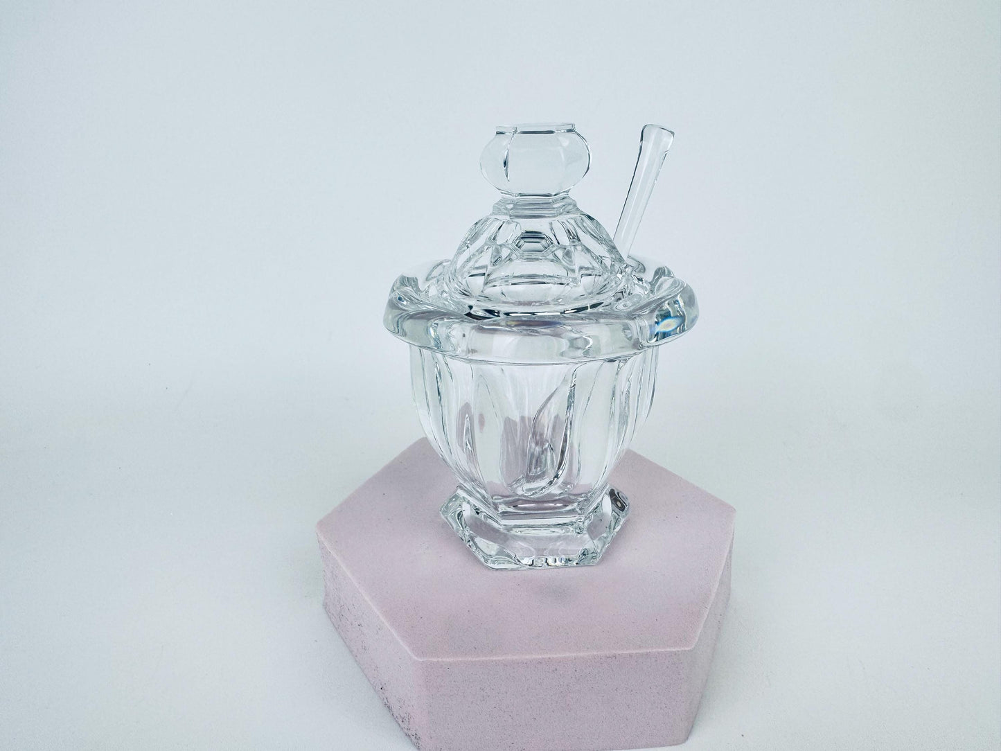 Vintage Baccarat France Crystal Glass Condiment Jar - Bretagne Pattern - Each Jars Sold Separately