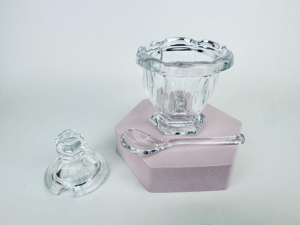 Vintage Baccarat France Crystal Glass Condiment Jar - Bretagne Pattern - Each Jars Sold Separately