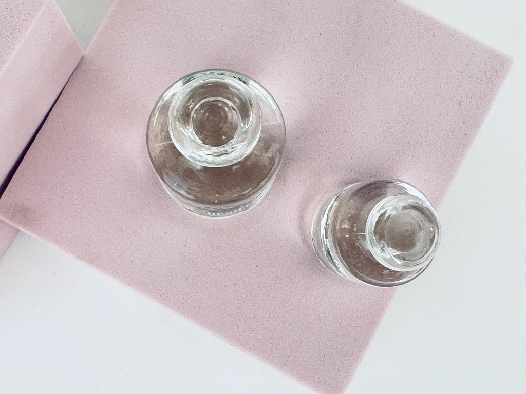 Antique 1920s Solid Glass Metric Weight Set - Apothecary Decor