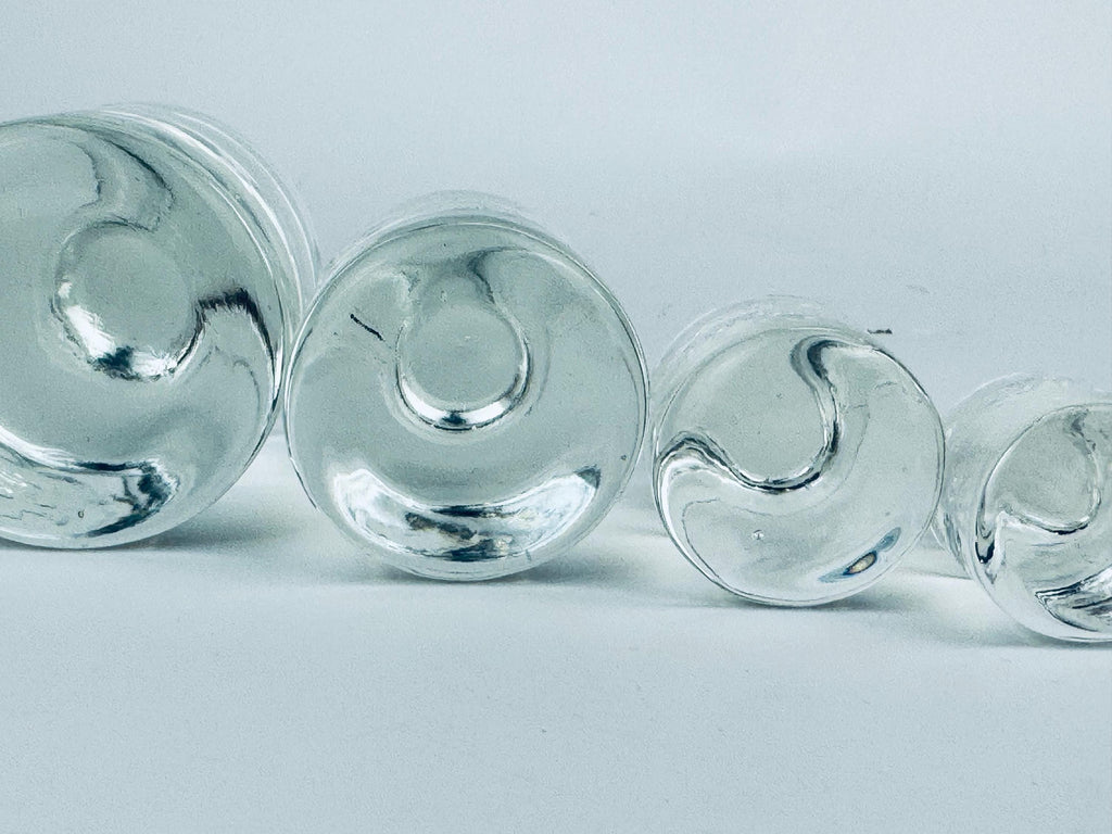Antique 1920s Solid Glass Metric Weight Set - Apothecary Decor