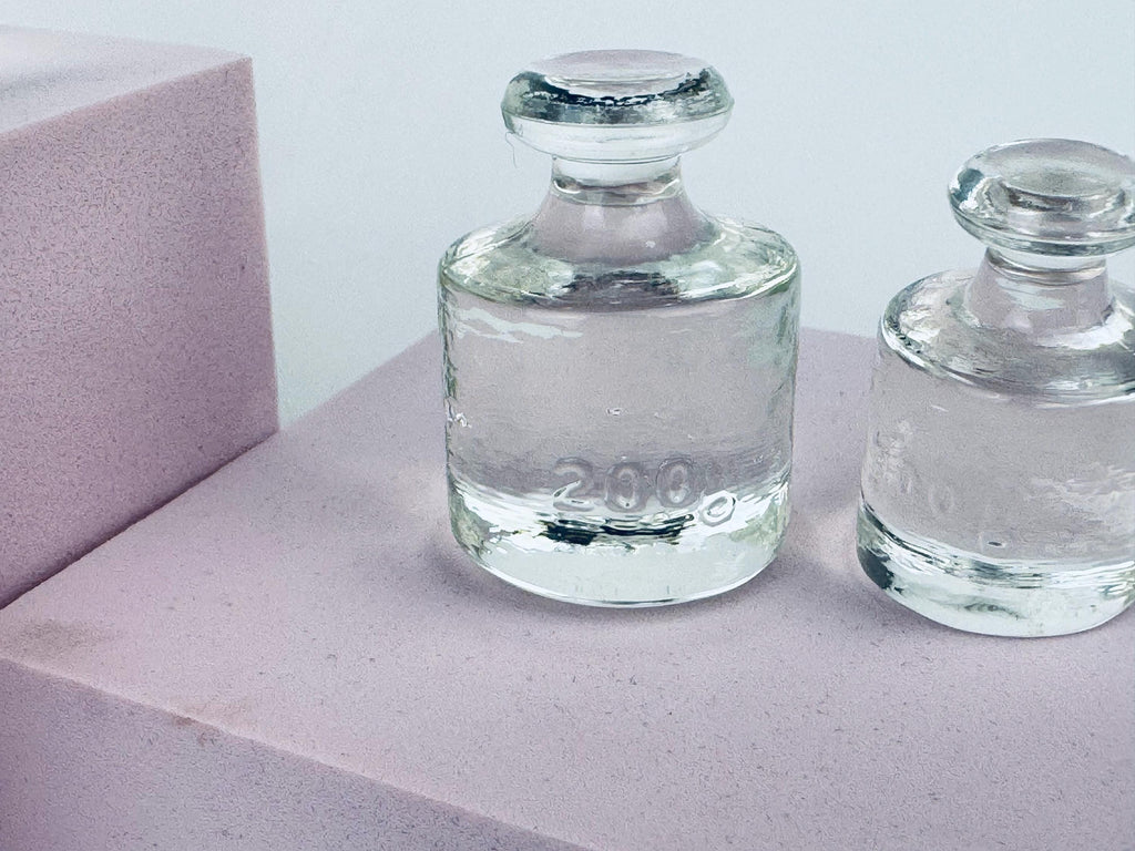 Antique 1920s Solid Glass Metric Weight Set - Apothecary Decor