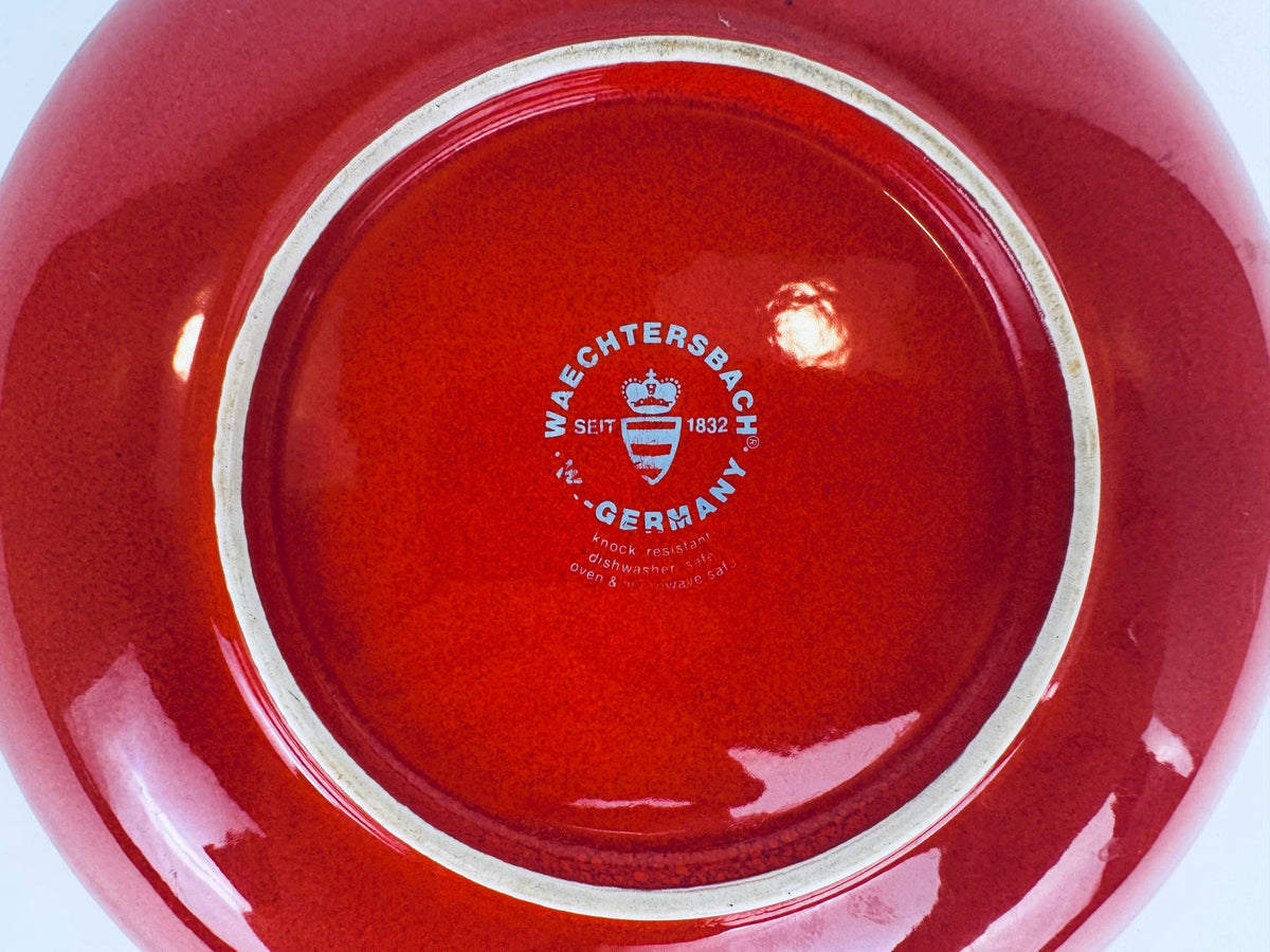 Vintage 'Waechtersbach' Red Ceramic Dinner Plate - Christmas Holiday Dinner Tableware