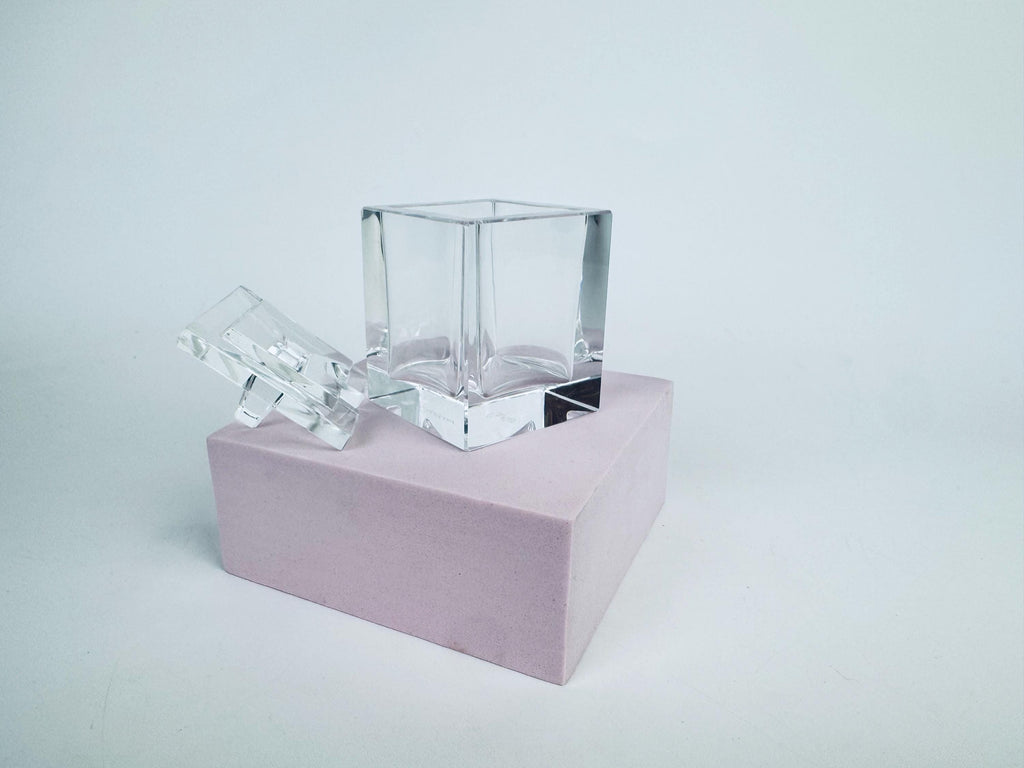Vintage 1990s Clear Cartier Crystal Desk Box - Glass Pen/Accessory Case