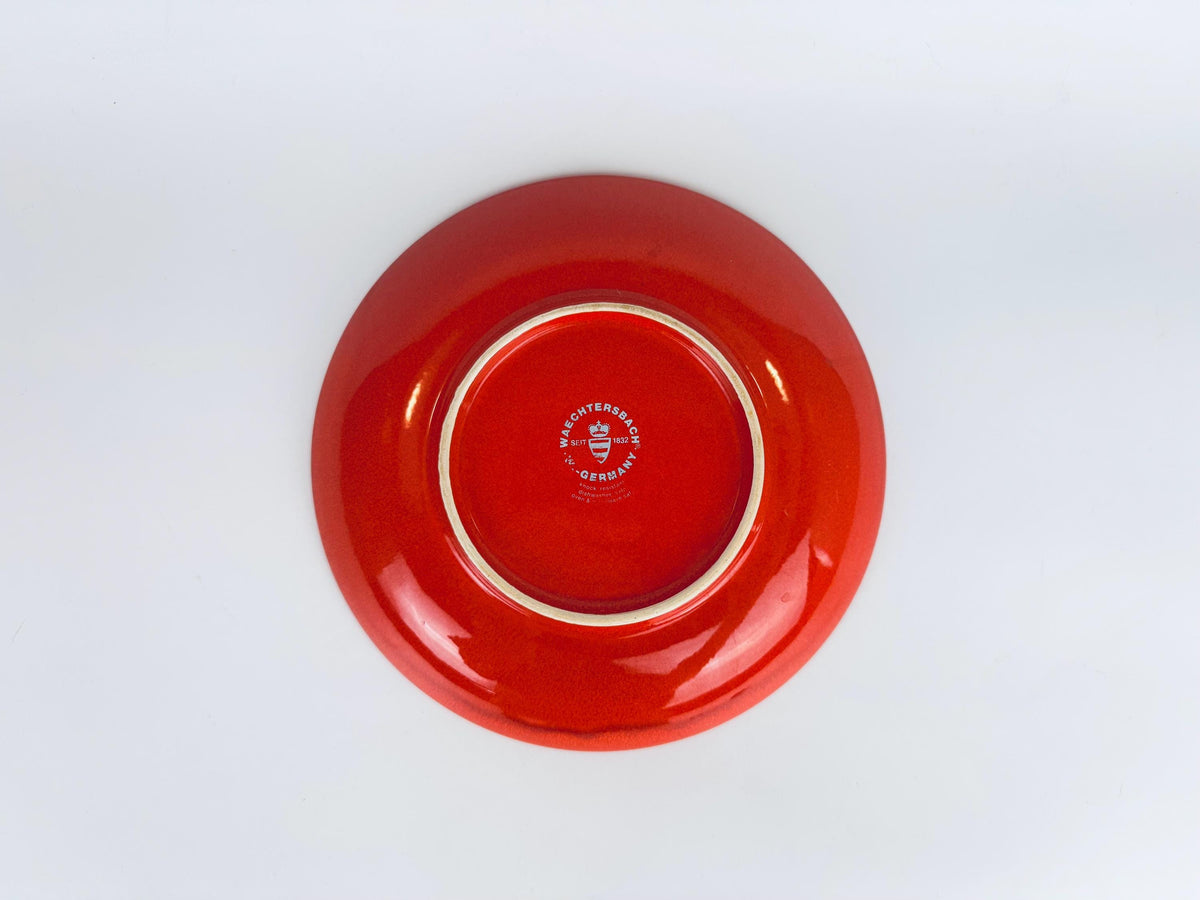 Vintage 'Waechtersbach' Red Ceramic Dinner Plate - Christmas Holiday Dinner Tableware