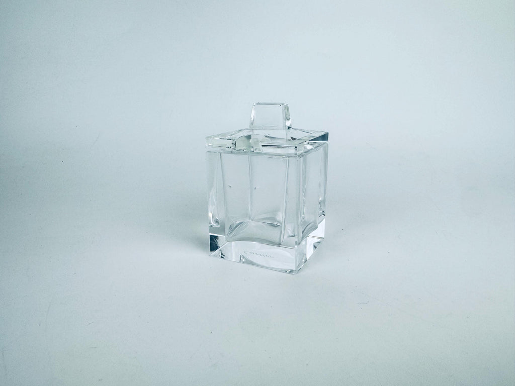 Vintage 1990s Clear Cartier Crystal Desk Box - Glass Pen/Accessory Case