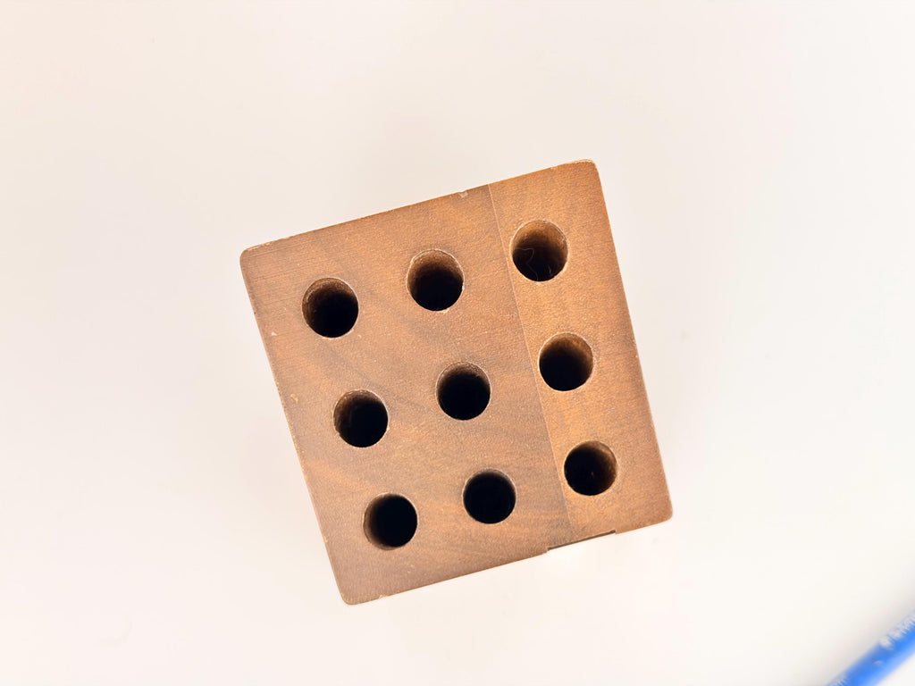 Vintage 1960s Mid Century Modern Brown Walnut Park Sherman Pencil Holder Desk Organizer