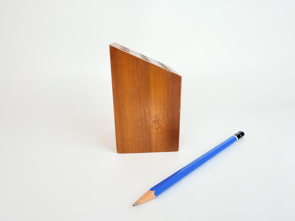 Vintage 1960s Mid Century Modern Brown Walnut Park Sherman Pencil Holder Desk Organizer