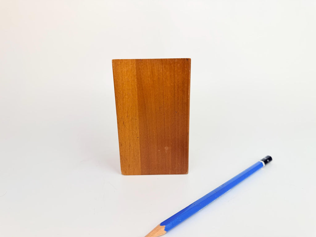 Vintage 1960s Mid Century Modern Brown Walnut Park Sherman Pencil Holder Desk Organizer