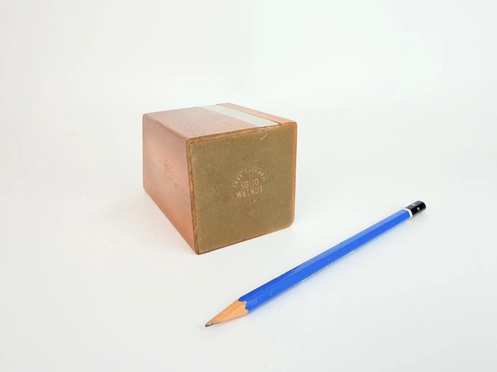 Vintage 1960s Mid Century Modern Brown Walnut Park Sherman Pencil Holder Desk Organizer